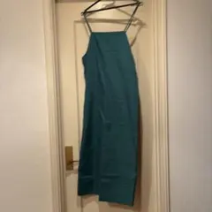 Samansa Mos2 青 ノースリーブ ロングワンピース