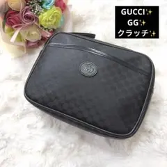 GUCCI グッチ GG柄 マイクロGG ブラック クラッチバック