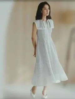 【美品】セルフォード スクエアカラー ロングワンピース