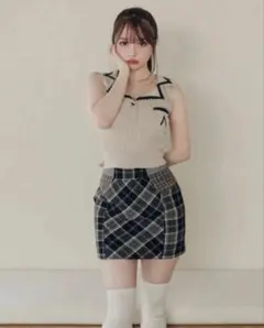 ANDMARY Anna check skirt ブラック M
