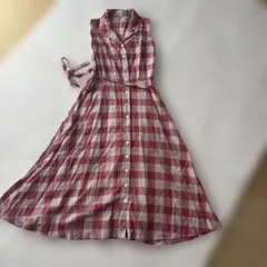 JEAN NASSAUS ノースリーブ チェック柄 ロングワンピースのサムネイル