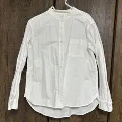 無印良品　綿100% ノーカラーシャツ　長袖　ホワイト