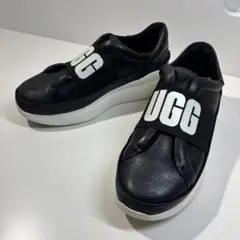 美品✨ UGG アグ RIBU リブ スリッポン スニーカー 黒 ロゴ 24cm