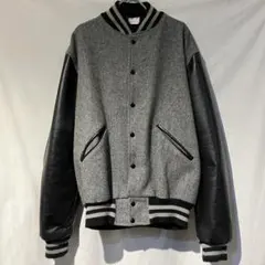80s 90s usa製 usa古着 ウールレザー スタジャン グレー xl