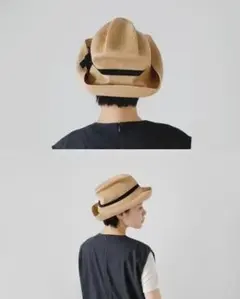 値下げしました！ KAMAROAN Gourd Hat リボン付きベージュ - メルカリ