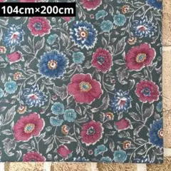 綿麻シーチング生地 花柄 くすみグリーン 104cm×200cm