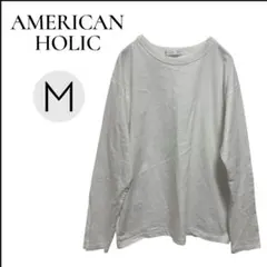 アメリカンホリック 長袖Tシャツ ( M サイズ ) シンプル カットソー 白