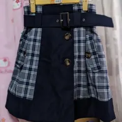 秋冬 チェックミニスカート【レディアゼル】台形フレア　ハイウエスト