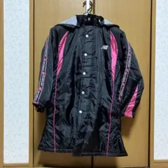 New Balance フード付きベンチコート黒/ピンク１３０美品