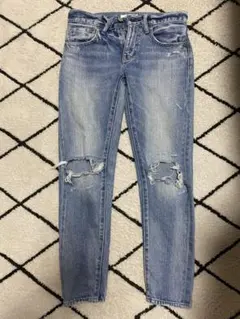 スキニーデニム サイズ25 ライトブルー ダメージ加工