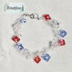 ミャクミャクカラー フラワーモチーフふんわりブレスレット Emeblue