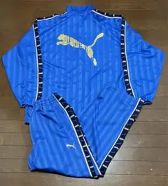 大きいサイズ　PUMA プージャ　セットアップ上下　刺繍ロゴ　ブルー　XO