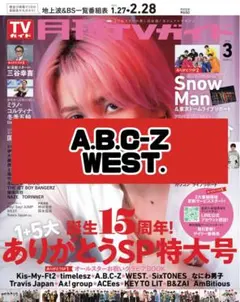 月刊TVガイド 3月号 A.B.C-Z WEST. 雑誌 切り抜き