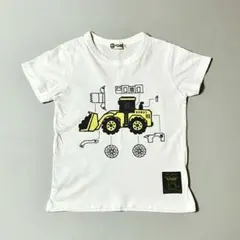 KPBOY ショベルカー Tシャツ 110cm 半袖 プリントと刺繍 男の子