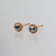 ロイヤルブルーサファイアピアス0.45ct K18WG ダイヤモンド 鑑別書付き 