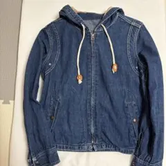 フード付きデニムジャケット レディース　ダークブルー　BIG TOP