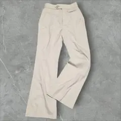 アズールバイマウジー　センタープレス　フレアパンツ　スラックス　Ｓ　アイボリー