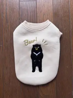 【犬服】くま刺繍トレーナー ベージュ 小型犬用　Mサイズ｜イオン購入