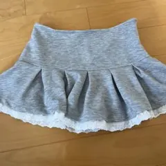 グレー フレアスカート ショートパンツ付き