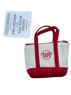 Trader Joe’s マイクロトート キャンバス 海外限定 赤 トレジョ