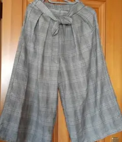 チェック柄 ガウチョパンツ