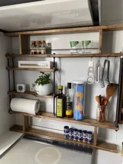 キッチンラック☆木目強調☆スパイスラック☆すきま収納☆プランター