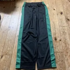 DIADORA ジャージパンツ ブラック グリーン サイドラインのサムネイル