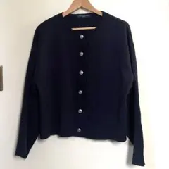 right-on ネイビー　ニットカーディガン　ゆったり