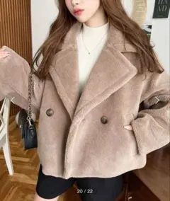 モーメントプラス　ボアPコート　オーバサイズ