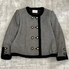INGEBORG インゲボルグ ノーカラージャケット 日本製 ストライプ Fのサムネイル