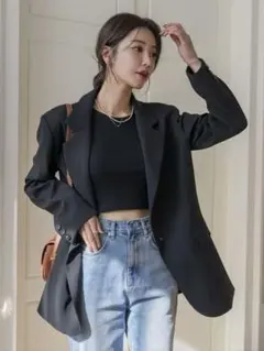 DAZYオーバーサイズ ブラック テーラードジャケットのサムネイル
