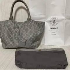 美品 russet ラシット トートバッグ ナイロン 総柄 レザー ナイロン