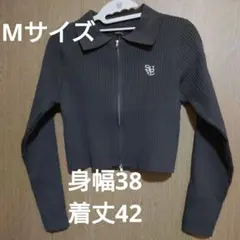 Мサイズ　ダブルジップトップス　グレー