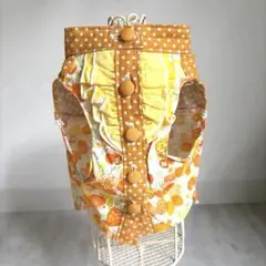 花柄フリル付きペット服