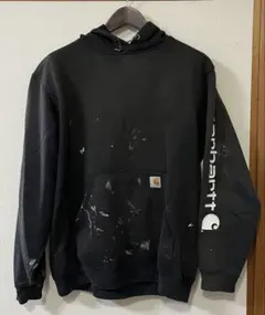 carhartt カーハート　フーディー　パーカー　フェードブラック　ペンキ