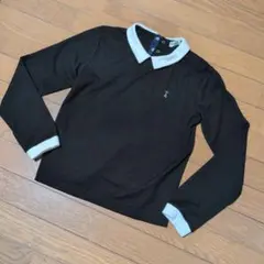 ポンポネット　襟 付き　カットソー　黒　160　ブラウス