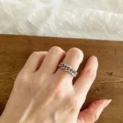 11号 6.2mm幅 ステンレスチェーンリング ダブル喜平6面カットチェーン