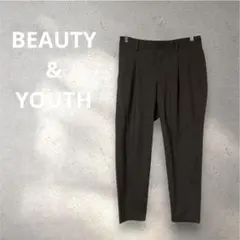 【極美品】BEAUTY&YOUTH 1プリーツ アンクル テーパードパンツ M