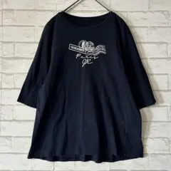 ジョルジュレッシュ ロゴ刺繍カットソー（38）紺 5分袖 ストレッチ イトキンのサムネイル