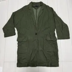 ZARA ロングブレザー ジャケット カーキグリーン M
