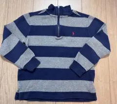 ポロ ラルフローレン ハーフジップ トレーナー ニット150 ネイビー×グレー
