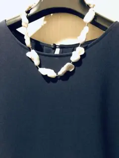 コシノヒロコ　ブラウス　長袖　インナー　紺無地