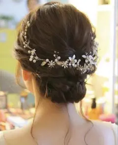 ヘアアクセサリー　フラワーパール ヘッドドレス ウェディング　JASDESIGN