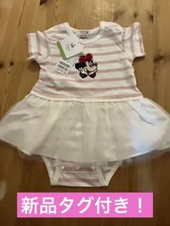 新品⭐︎プティマインDisneyヘアバンドつきロンパース80ディズニーミニーワンピ