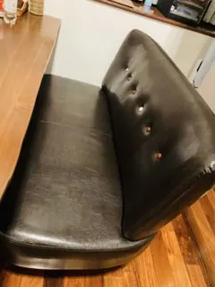 ダークブラウン 合成皮革ソファ