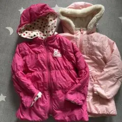 ミキハウス　ホットビスケッツ　中綿アウター　リバーシブル　２枚セット