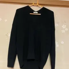 earth music&ecology ブラック Vネックニット