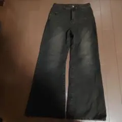 FREAK'S STORE 黒 フレアデニムパンツ S