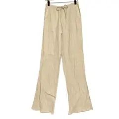 ZARA ザラ　シャーリングワイドパンツ　アイボリー　XS