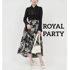 ROYAL PARTY プチパールリボンタイニットトップス
